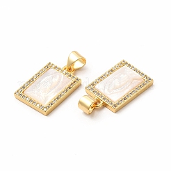 Porte micro ouvrent pendentifs zircone cubique en laiton de placage&nbsp;KK-H436-03G