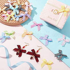 200 шт. 10-х цветные полиэстеровые ленты с узором «тартан» с бантами&nbsp;DIY-PH0013-86