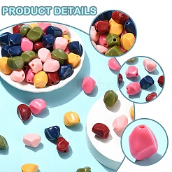 60шт 6 цвета непрозрачные акриловые бусины&nbsp;MACR-YW0003-17