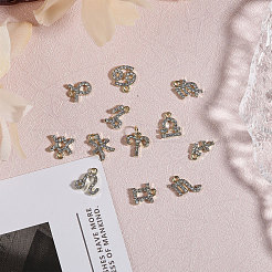 48 шт. 12 стиля 12 созвездия сплава горный хрусталь подвески&nbsp;FIND-GL0001-49