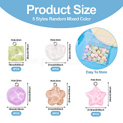 40шт 5 стиля подвески из полупрозрачной смолы&nbsp;RESI-TA0003-62