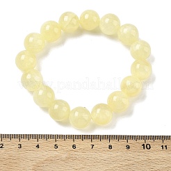 Natürliche goldene Seiden-Jade-Rundperlen-Stretcharmbänder für Damen&nbsp;BJEW-F535-01E