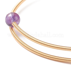 Ametista naturale e lampada del malocchio e braccialetto di perline di perle naturali&nbsp;BJEW-JB08463-03