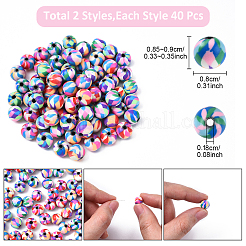 2 нитка 2 цвета бусины из полимерной глины ручной работы&nbsp;CLAY-YW0002-29