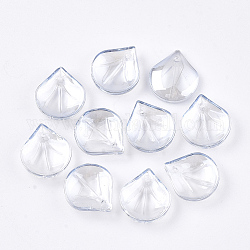 Electroplate Glass Charms, Leaf/Flower Petals, Light Steel Blue, 15x13.5x4mm, Hole: 1.2mm