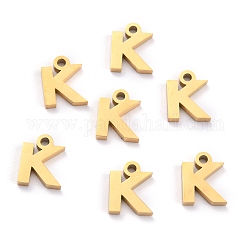 304 Edelstahl Anhänger, matte Stil, griechisches Alphabet, Goldene Farbe, letter.k, letter.k: 9.5x7x1.5 mm, Bohrung: 1.5 mm