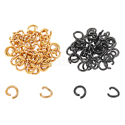 Unicraftale ca. 100 Stück 2 Farben 9mm offene Sprünge Ringe Edelstahl Ringe Anschlüsse Rotguss und goldene O-Ringe für DIY Armband Halsketten Schmuck Handwerk machen