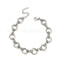 Bracelet chaîne à maillons 304 anneaux en acier inoxydable, couleur inoxydable, 7-3/8 pouce (18.8 cm)