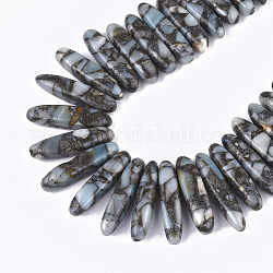 Brins de perles de jaspe impérial naturel, bande graduée, 18~46x4~8x6~9mm, Trou: 1mm, Environ 55~64 pcs/chapelet, 15.7 pouce ~ 16.5 pouces