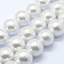 Shell Perlen Stränge, Runde, creme-weiß, 18 mm, Bohrung: 1 mm, ca. 22 Stk. / Strang, 15.7 Zoll