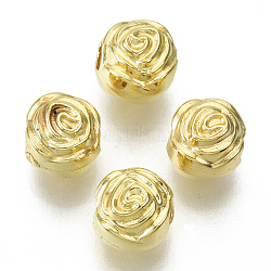 Ccb Kunststoff-Perlen, für diy Schmuck machen, Rose Blume, golden, 8x7 mm, Bohrung: 2 mm, ca. 2100 Stk. / 500 g