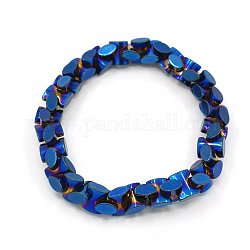 Moda braccialetti elastici sintetici non magnetici di forma elastica, blu, 47mm
