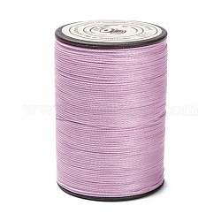 Hilo redondo de hilo de poliéster encerado, cordón de micro macramé, cuerda retorcida, para coser cuero, lila, 0.45mm, alrededor de 174.97 yarda (160 m) / rollo