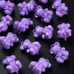 オペークアクリルパーツ  クマ  紫色のメディア  20x13.5x10.5mm  穴：1.4mm  約400個/500g