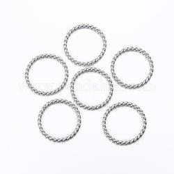 Anillos de enlace de 304 acero inoxidable, anillo trenzado, color acero inoxidable, 24x2mm