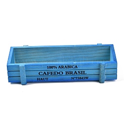 Caja de madera para plantas y caja de almacenamiento, rectángulo con la palabra, azul, 21.3x7.2x4.5 cm