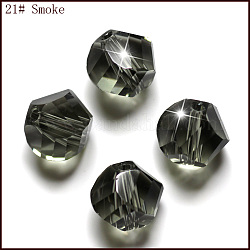 Perles d'imitation cristal autrichien, grade AAA, facette, polygone, grises , 10mm, Trou: 0.9~1mm
