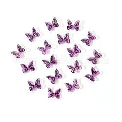 3Dレジンバタフライネイルチャーム  ネイルアートデザイン  ネイルアートデコレーションマニキュアツールアクセサリー  紫色のメディア  6~7x7~8x3mm  100個/袋