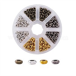 Kissitty Alloy Spacer Beads, Rondelle, Mixed Color, 7x3mm, Hole: 4mm, 400pcs/box