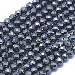 Brins de perles de pierre terahertz, facette, ronde, 4mm, Trou: 0.5mm, Environ 90~95 pcs/chapelet, 15.35 pouce (39 cm)