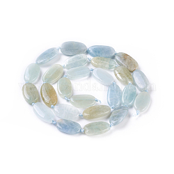 Natürliche Aquamarin Perlen Stränge, Oval, 14~16x8~9x3~5 mm, Bohrung: 0.7 mm, ca. 25 Stk. / Strang, 16.7 Zoll (42.5 cm)