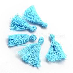 Decorazioni in nappa a mano in cotone polycotton (cotone poliestere), decorazioni ciondolo, cielo blu profondo, 29~35mm
