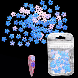 Brillant nail art paillettes, paillettes de manucure, paillettes scintillantes diy, fleur, lumière bleu ciel, 6.5x7x0.3mm, environ 2 g /sachet 