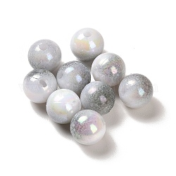 Opaque Acrylic Beads, Gradient Colorful, Round , Light Grey, 8mm, Hole: 1.8mm, about 2083pcs/500g