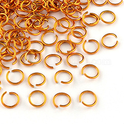 Алюминиевая проволока открыты кольца прыжок, оранжевые, 20 датчик, 6x0.8 мм, внутренний диаметр: 5 мм, Около 43000 шт / 1000 г