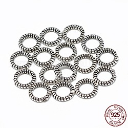 Tailandia 925 anillos de enlace de plata esterlina, plata antigua, 8x1.5mm, 5 mm de diámetro interior