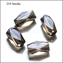 Perles d'imitation cristal autrichien, grade AAA, facette, colonne, grises , 8x5.5mm, Trou: 0.7~0.9mm