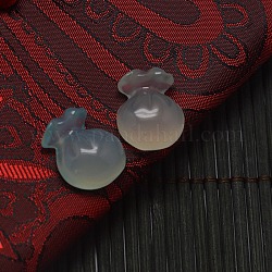 Chinoiserie Jewelry Natural Gemstone Agate Carved Lucky Bag Beads, No Hole for Wire Wrapped Pendants Making, 17x14x7mm