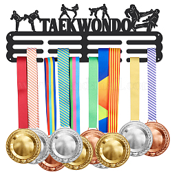 Eisen-Medaillen-Aufhänger-Display-Wandregal, mit Schrauben, Taekwondo, Schwarz, 150x400 mm