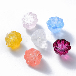 Perles en verre transparentes, mixedstyle, gousse de lotus, couleur mixte, 11x10.5x8mm, Trou: 1mm