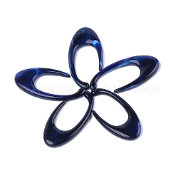 Perles acryliques, style de pierres fines imitation, pas de trous / non percés, bleu foncé, 69x33x8mm, environ 70 pcs/500 g