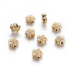 Alloy Beads, Long-Lasting Plated, Flower, Golden, 8x8.5x3mm, Hole: 1.2mm