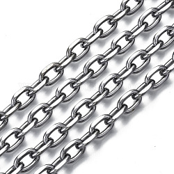 Несвязанные железные кабельные цепи, цепи с алмазной огранкой, с катушкой, металлический черный, 10.7x6.8x1.9 мм, около 32.8 фута (10 м) / рулон