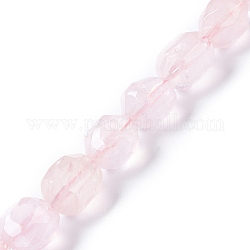 Chapelets de perles en quartz rose naturel, facette, ovale, 14~15x10~11x9~10mm, Trou: 1mm, Environ 28 pcs/chapelet, 15.47 pouce (39.3 cm)