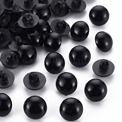 Пластиковые кнопки 1-отверстие, полукруглый, чёрные, 12.5x10 мм, отверстие : 2.5 мм