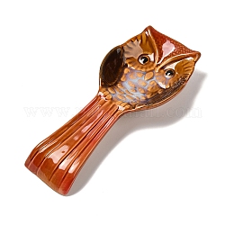 Porcelain Chopsticks Stand, Owl, Red, 245x105mm