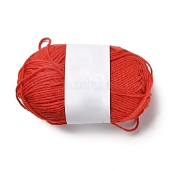 Fil de fibre acrylique à tricoter en coton au lait, Fil à crochet 4 épaisseur, fil d'aiguille à poinçonner, cramoisi, 2mm