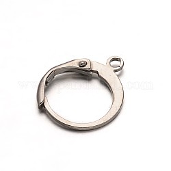304 Stainless Steel Leverback Earring Findings, with Loop, Stainless Steel Color, 14.5x12x2mm, Hole: 1.2mm