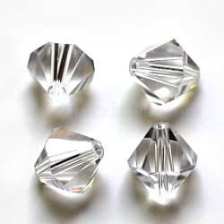 Perles d'imitation cristal autrichien, grade AAA, facette, Toupie, clair, 4x4mm, Trou: 0.7~0.9mm