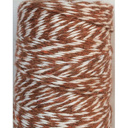 4-lagige Makramee-Baumwollkordel, gedrehtes Baumwollseil, für das Handwerk, Geschenkpapier, Sienaerde, 1 mm, ca. 32.8 Yard (30m)/Rolle