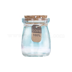 Bouteille de souhait vide en verre, avec bouchon en liège, clair, 5.5x7.5 cm