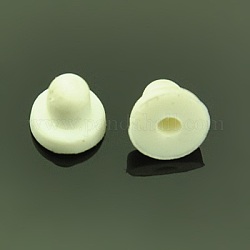 Ohrmuttern aus Kunststoff, Ohrring Rücken, weiß, 6x6x5 mm, Bohrung: 2 mm