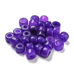 Naturweiß gefärbt Jade Perlen, Kolumne, blau violett, 8~8.5x5.5~6 mm, Bohrung: 3~3.3 mm