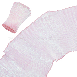 Benecreat 6 yards laser polyester dentelle plissée, ruban de dentelle à volants pour accessoires de vêtement, rose, 5-1/2~5-7/8 pouce (140~150 mm)