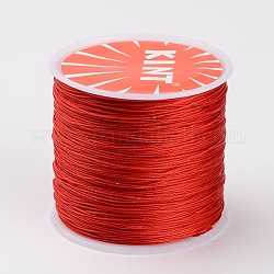 Cordons ronds de polyester paraffiné, rouge foncé, 0.45mm, environ 174.97 yards (160 m)/rouleau