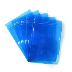 Bolsa de plástico transparente con cierre de cremallera, bolsas de almacenamiento, bolsa autoadhesiva, sello superior, Rectángulo, azul, 18x12x0.15 cm, espesor unilateral: 3.1 mil (0.08 mm)